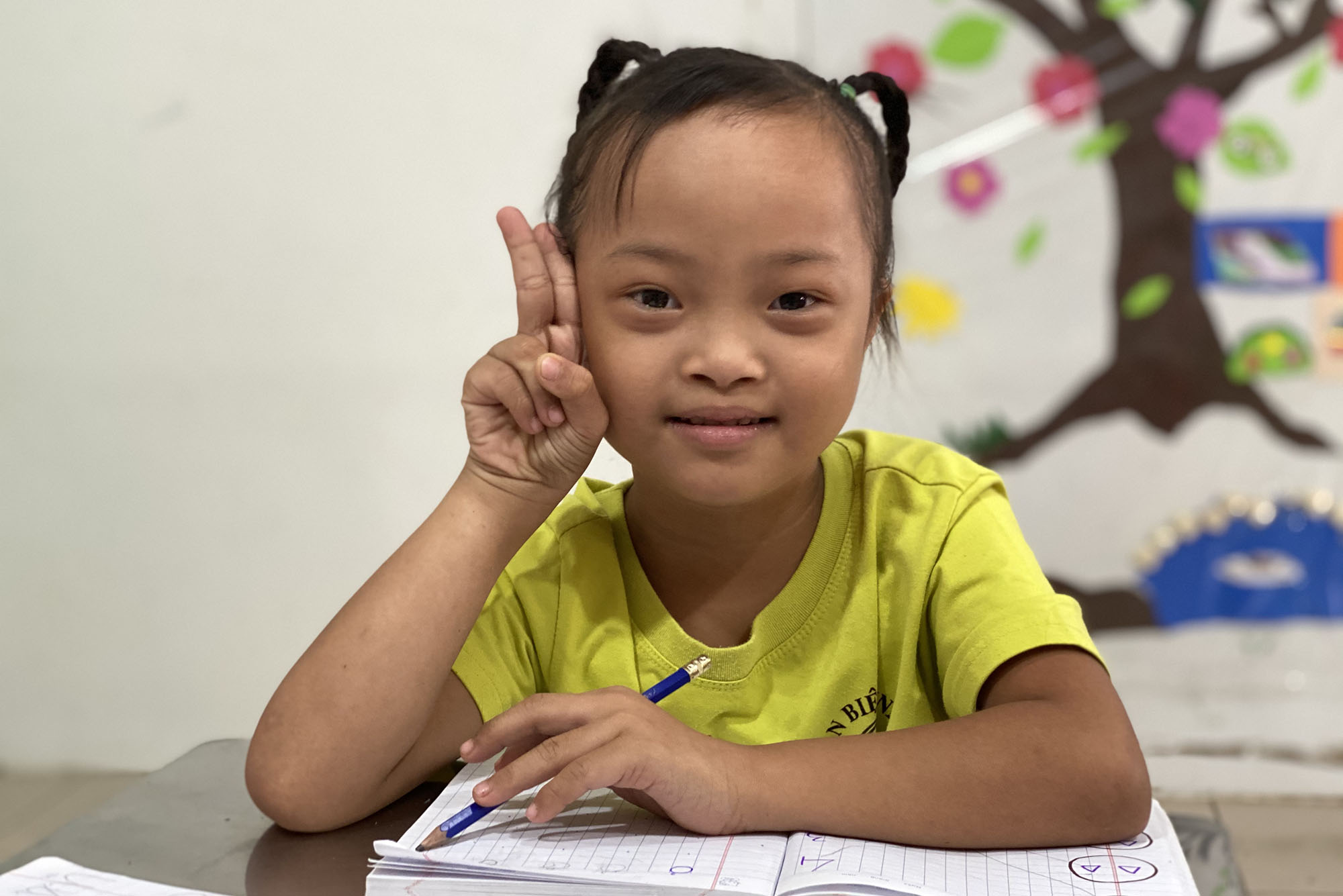 Diem en classe à Suoi Nho